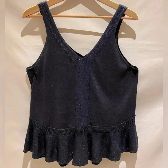 Banana Republic Sparkly Peplum Tank Top, Size L - Picture 1 of 5